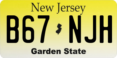 NJ license plate B67NJH