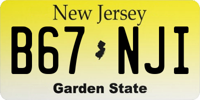 NJ license plate B67NJI