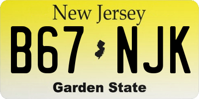NJ license plate B67NJK