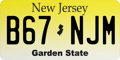 NJ license plate B67NJM