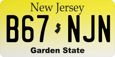 NJ license plate B67NJN