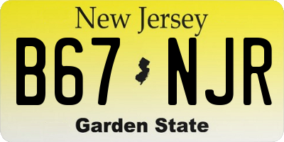 NJ license plate B67NJR