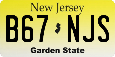 NJ license plate B67NJS