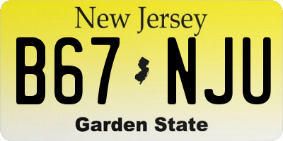 NJ license plate B67NJU