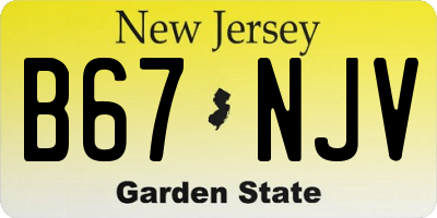 NJ license plate B67NJV