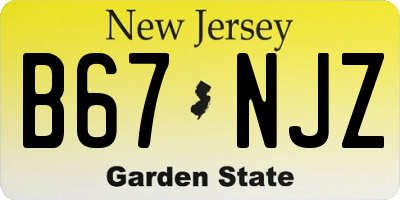 NJ license plate B67NJZ