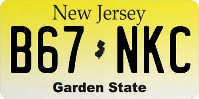 NJ license plate B67NKC