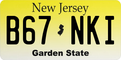 NJ license plate B67NKI