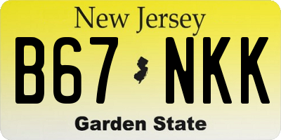 NJ license plate B67NKK