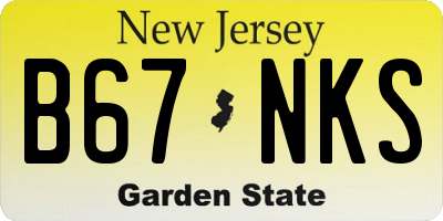 NJ license plate B67NKS