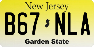 NJ license plate B67NLA