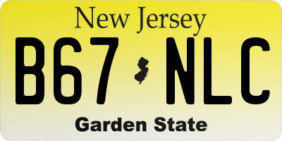 NJ license plate B67NLC