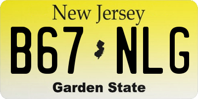 NJ license plate B67NLG