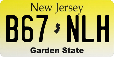 NJ license plate B67NLH
