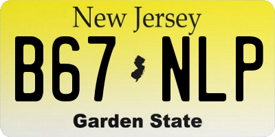 NJ license plate B67NLP