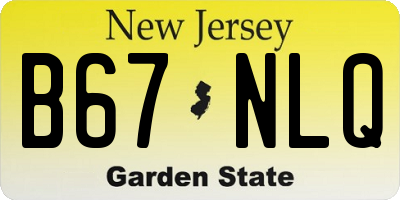 NJ license plate B67NLQ