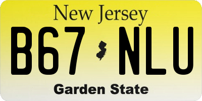 NJ license plate B67NLU