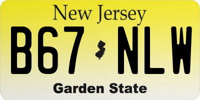 NJ license plate B67NLW