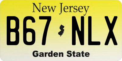 NJ license plate B67NLX