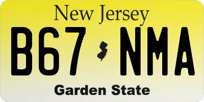 NJ license plate B67NMA