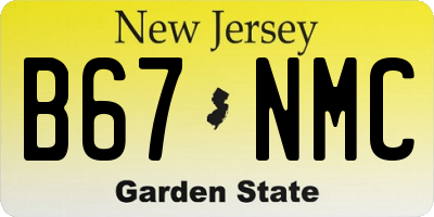NJ license plate B67NMC