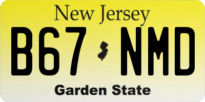 NJ license plate B67NMD
