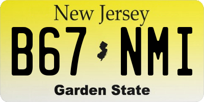 NJ license plate B67NMI