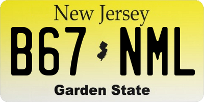 NJ license plate B67NML