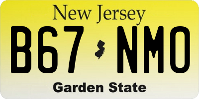 NJ license plate B67NMO