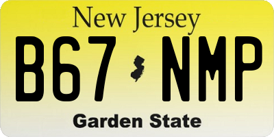 NJ license plate B67NMP