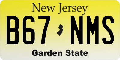NJ license plate B67NMS
