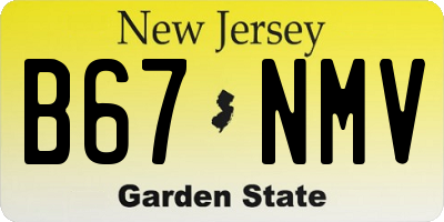 NJ license plate B67NMV