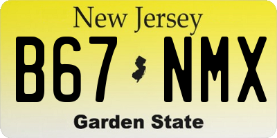 NJ license plate B67NMX