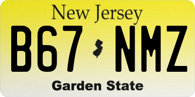 NJ license plate B67NMZ