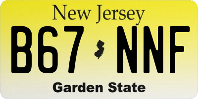 NJ license plate B67NNF