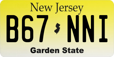 NJ license plate B67NNI