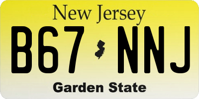 NJ license plate B67NNJ