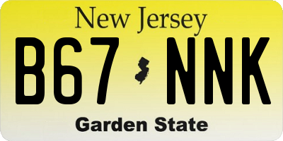NJ license plate B67NNK