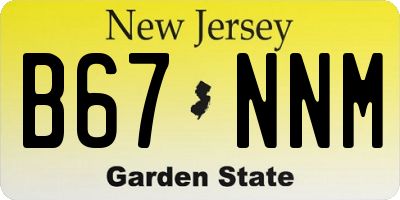 NJ license plate B67NNM