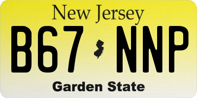 NJ license plate B67NNP