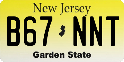 NJ license plate B67NNT