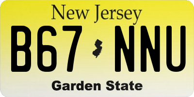 NJ license plate B67NNU