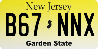 NJ license plate B67NNX