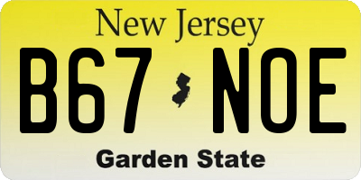 NJ license plate B67NOE