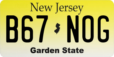NJ license plate B67NOG
