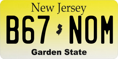 NJ license plate B67NOM