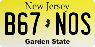 NJ license plate B67NOS