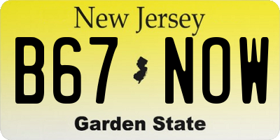 NJ license plate B67NOW