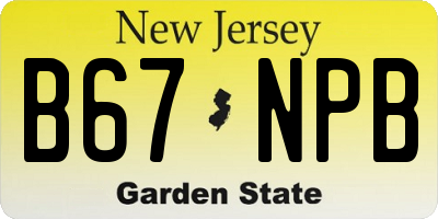 NJ license plate B67NPB