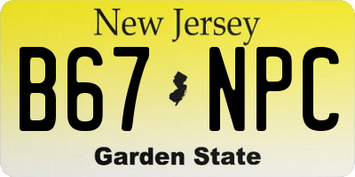 NJ license plate B67NPC